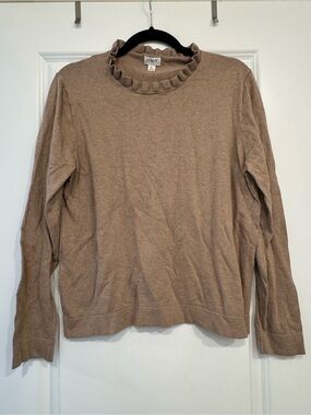 J. Crew Scallop Neck Lightweight Sweater - Taupe